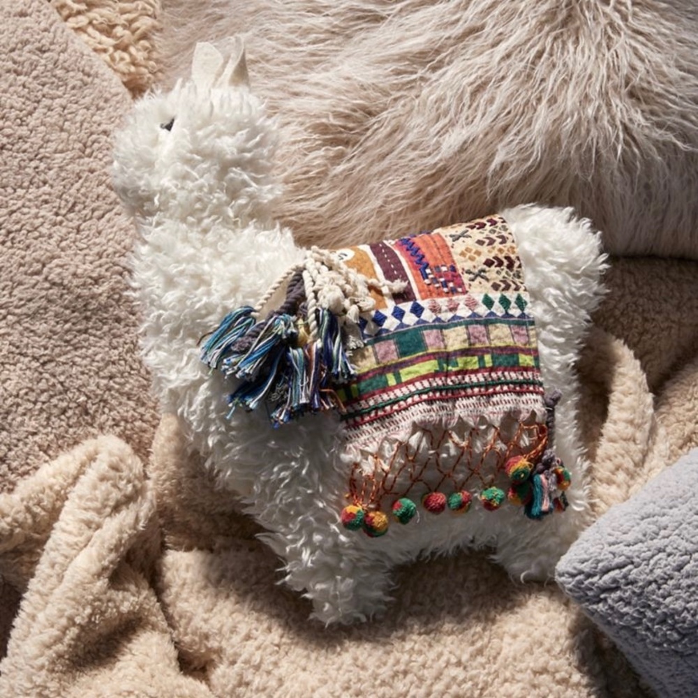 Urban Outfitters Furry Llama Pillow